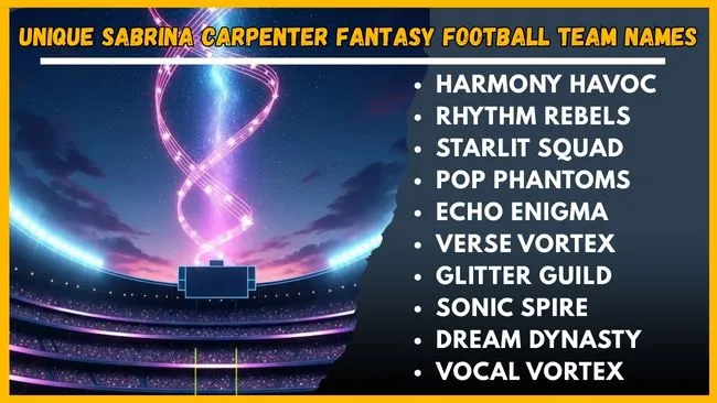 Unique Funny Sabrina Carpenter Fantasy Football Team Names