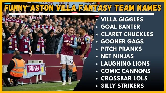 Funny Aston Villa Fantasy Team Names